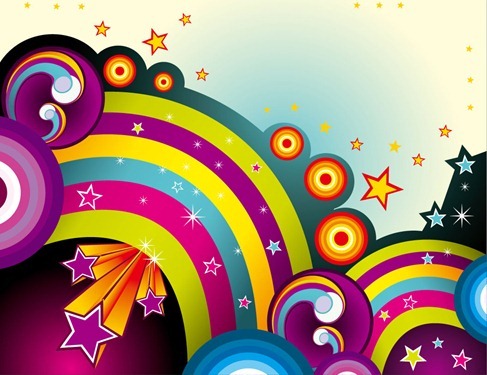 Free Wonderful Colorful Background Vector Graphic Set 3