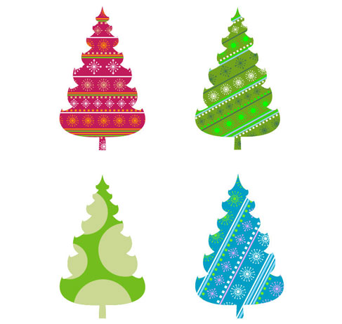 Abstract Christmas Tree Vector Graphics