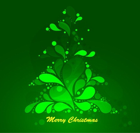 Abstract Green Christmas Tree Vector Graphic