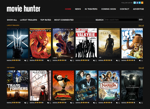 Free Website Template - Movie Hunter Preview