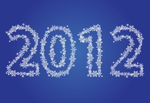 New Year 2012 Made of Snowflakes