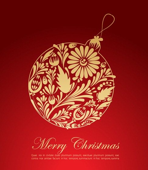 Christmas Red Greeting Card Vector Graphic