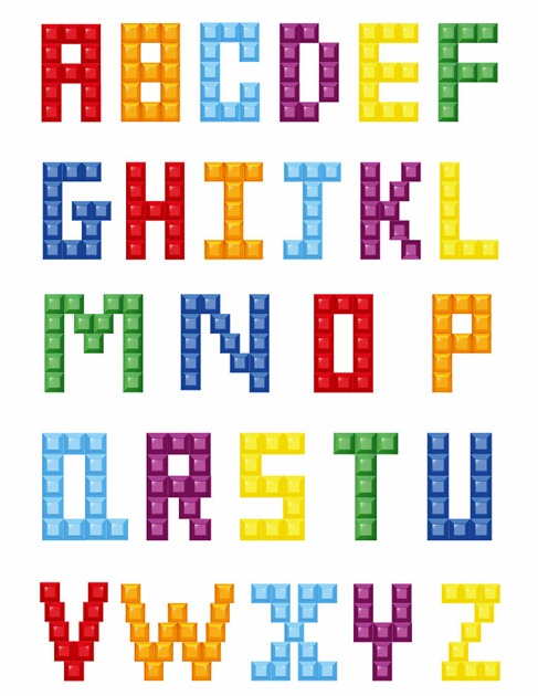 Colorful Crystal Block Alphabet