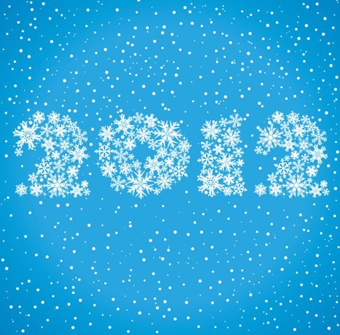 New Year 2012 Made of Snowflakes Vector Graphic