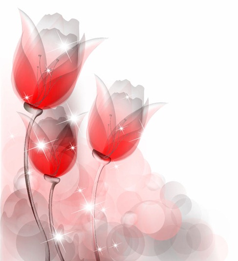 Abstract Red Tulips Vector Illustration