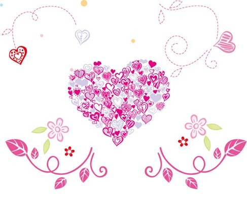 Beautiful Floral Heart Vector Illustration