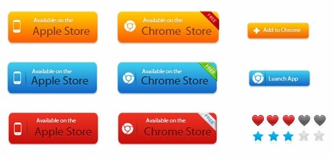 Free Apple and Chrome Store Vector Button