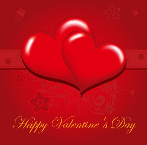 Happy Valentine's Day Greeting Card Vector Illustration