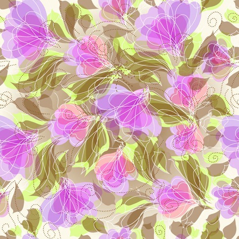 Abstract Seameless Floral Background Vector Graphic