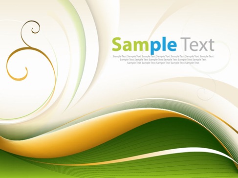 Abstract Green Wave Background Vector