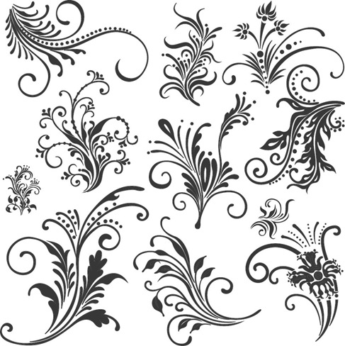 Floral Elements Vector Set