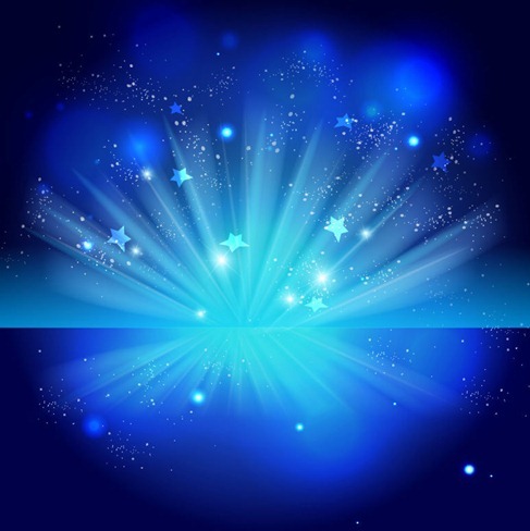 Sparkling Stars on Blue Night Background