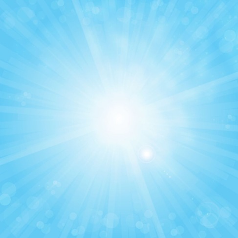 Sun on Blue Sky Vector Background