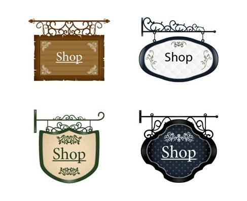 Vintage Signboard Vector Set 2