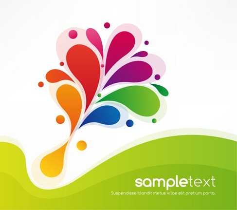 Abstract Colorful Floral Design Background