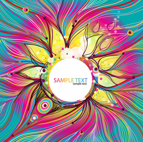 Abstract Colorful Floral Vector Background