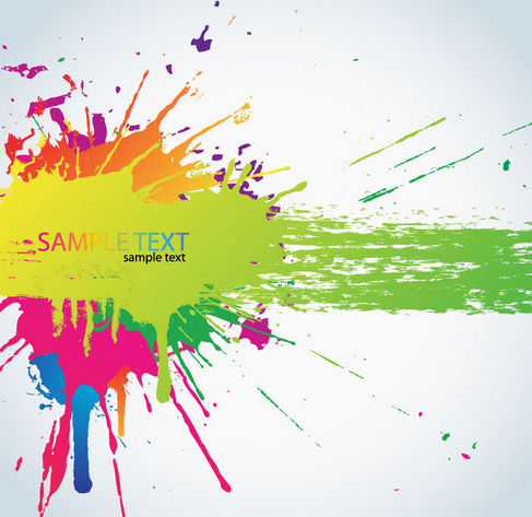 Colorful Paint Splats Vector Background