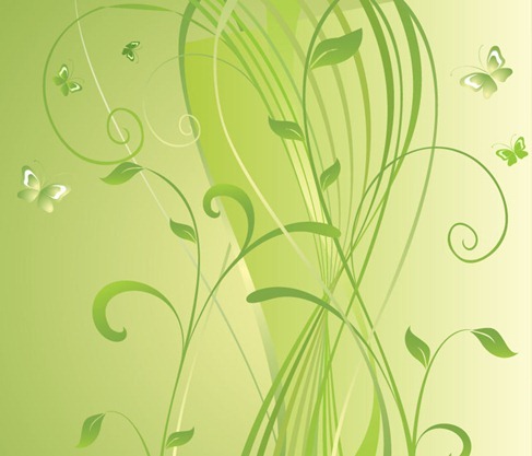 Green Floral Vector Background