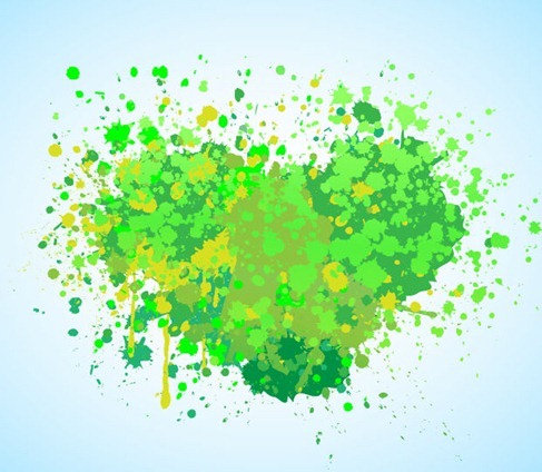 Green Splash Creative Vector Abstract Heart