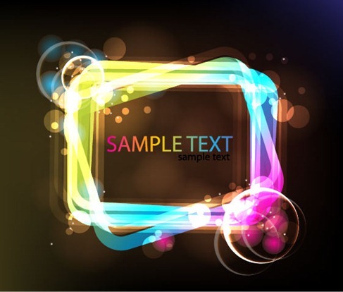 Neon Glowing Light Frame Vector Graphic