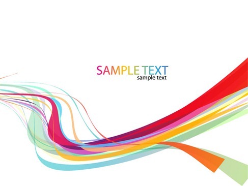 Abstract Rainbow Wave Line Vector Background