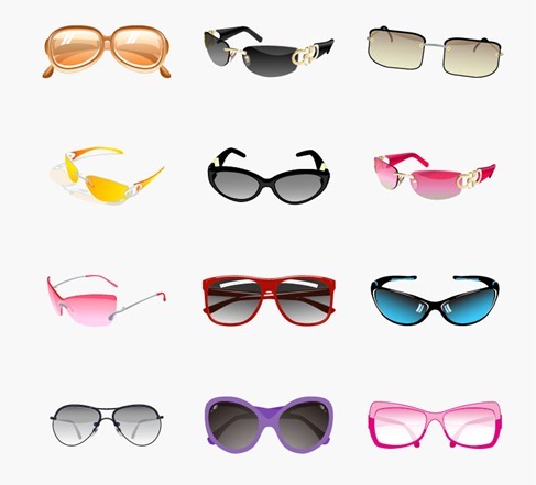 Trendy Sunglasses Vector Set