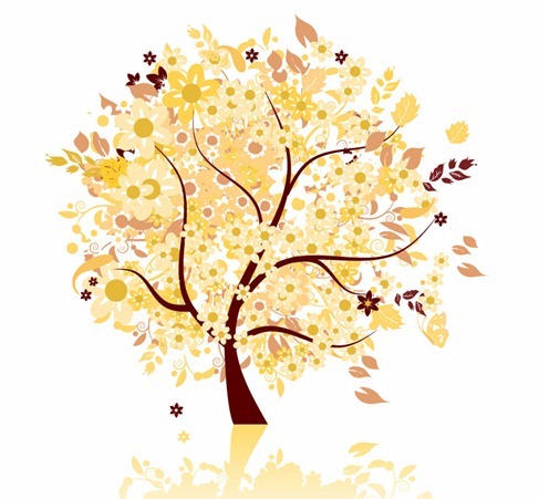 Abstract Autumn Tree Vector Graphic