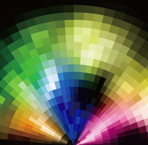 AbstractRadialColorfulMosaicBackgroundVector