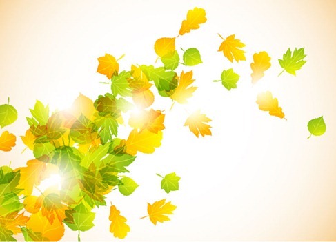 Autumn Fly Leaves Vector Background