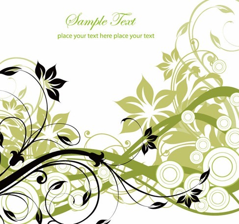 Floral Greeting Card Vector Illustration