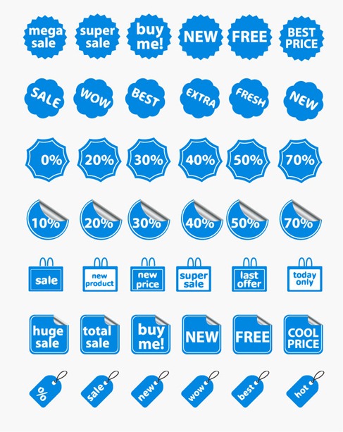 Shopping and Discount Tags Vector Set