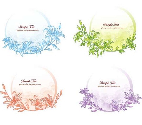 Vector-Floral-Frame-Set