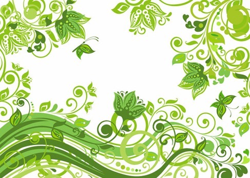 Abstract Floral Green Background Vector Illustration