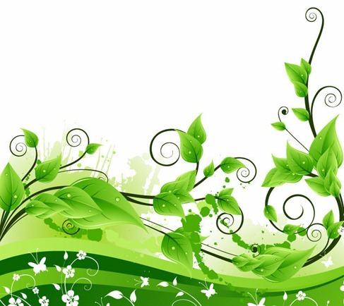 Fresh Green Floral Background