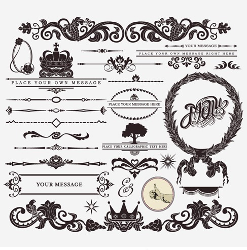 Retro Vintage Design Elements Vector Set