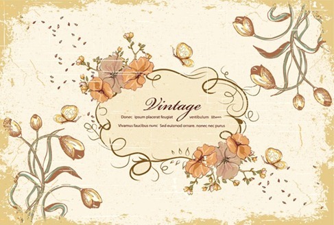 VintageFloralDesignVectorIllustration