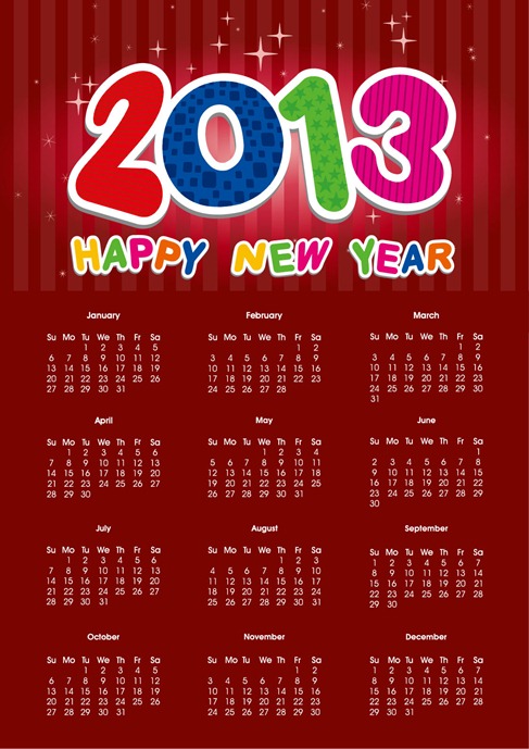 2013 Calendar Vector