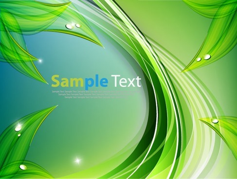 Abstract Green Wavy Lines Design Vector Graphic