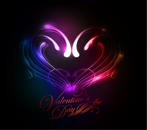 Abstract Valentines Day Colorful Heart Background