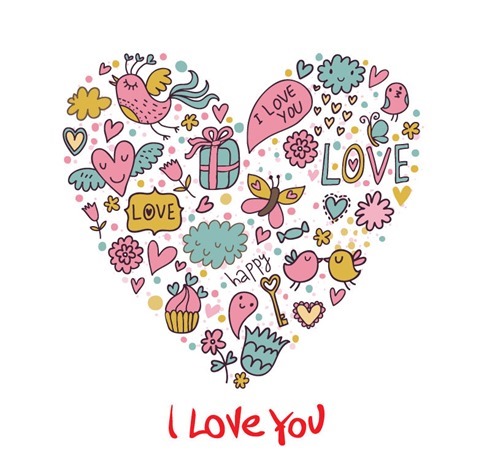 Cartoon Love Card Vector Graphic