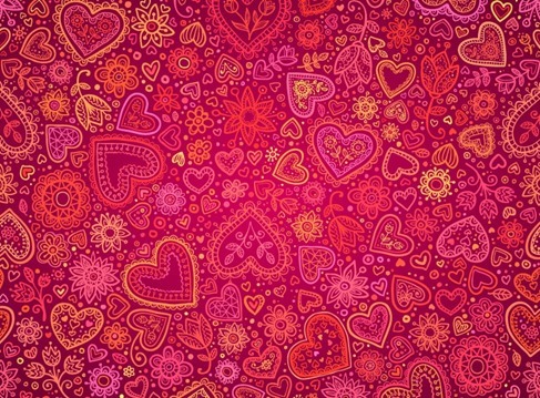 Red Heart Valentines Day Card Background Vector