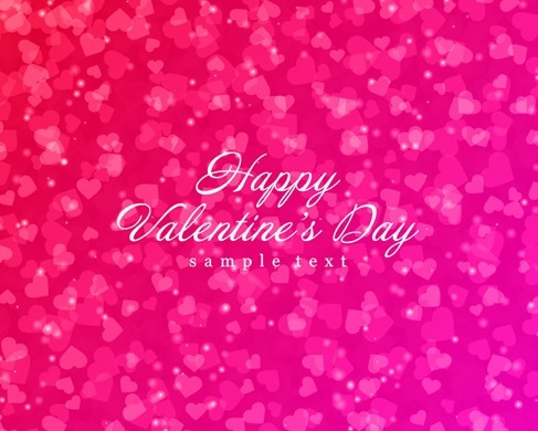 Shiny Hearts Bokeh Light Valentine's Day Background