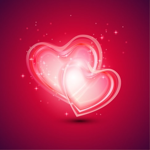 Abstract Background with Two Hearts for Valentines Day