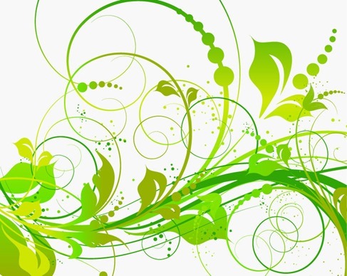 Abstract Green Floral Vector Illustration