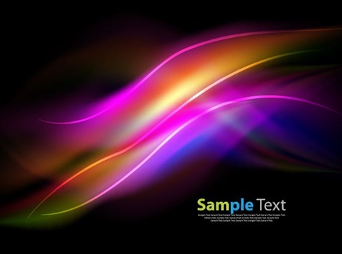 Abstract Colorful Wave on Dark Background Vector Graphic