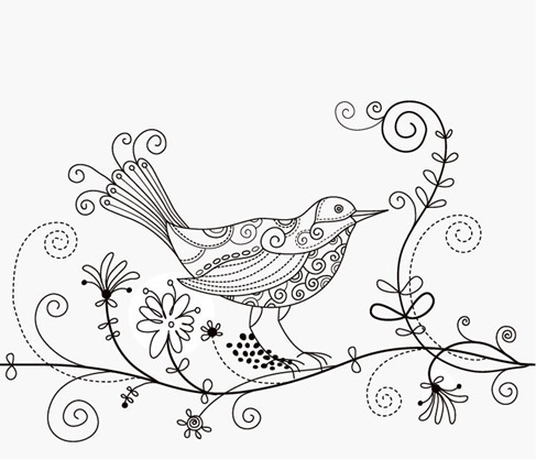 Bird Floral Background Vector Illustration