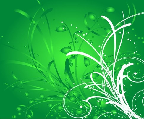 Abstract Green Floral Background Vector Illustration