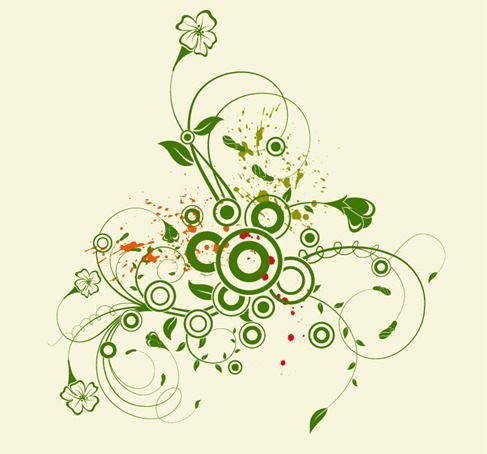 Abstract Green Floral Vector Graphic