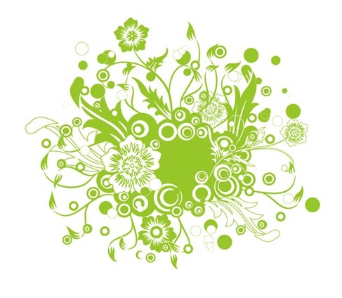 Green Floral Vector Illustration Art