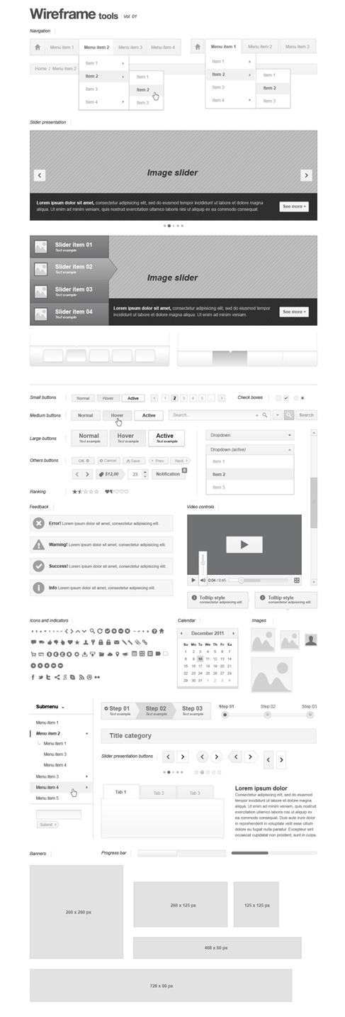 Webpage Wireframe Stencil Free Preview